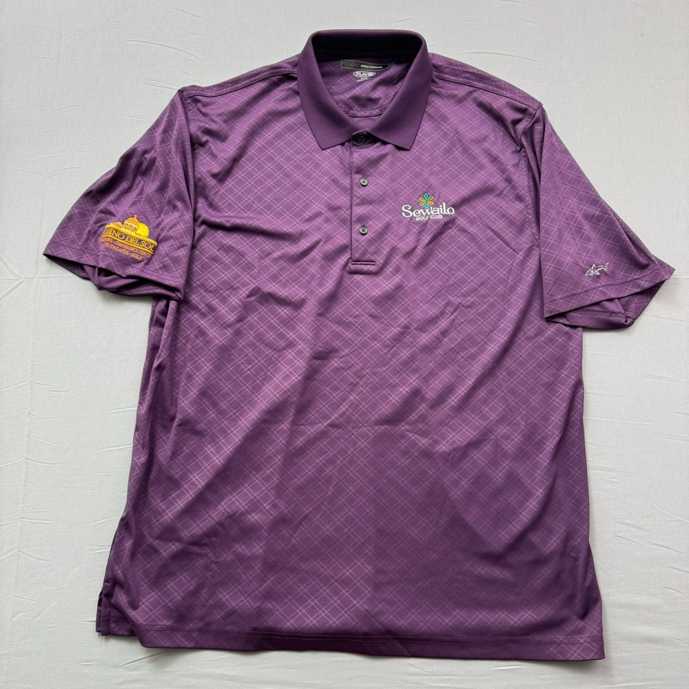 Greg Norman Play Dry Mens XL Purple Sewailo Golf Club Casino Del Sol Polo Shirt